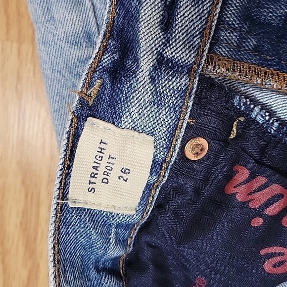 Gap womens high waisted crop distressed button fly jeans - Picture 3 of 7